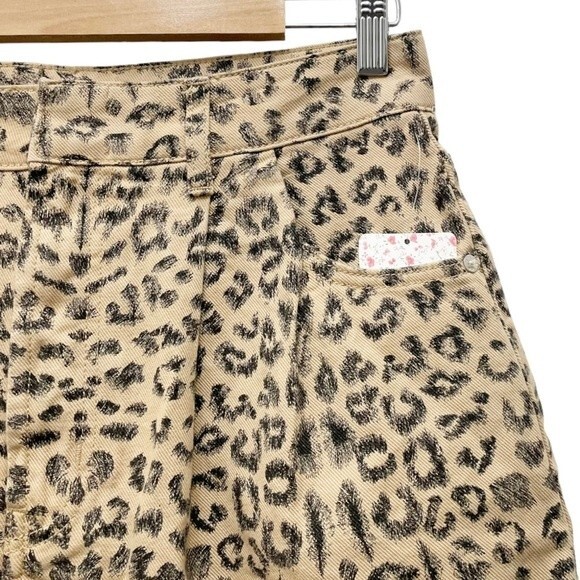 NWT Free People Printed Dogtown High Waist Shorts Cheetah Black Tan Size 29 NEW - Picture 9 of 16